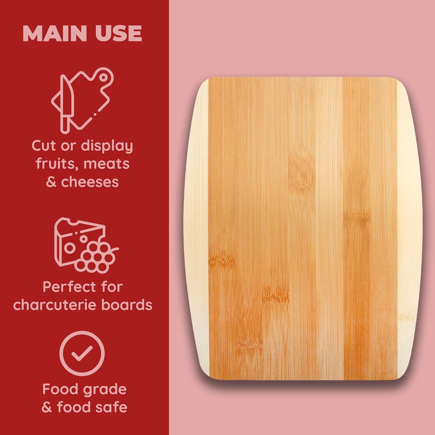 Bamboo Cutting Board Mini 6 Inches by 9 Inches (Pack of 1)
