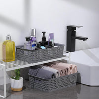 Plastic Storage Baskets - 8 Pack ,Gray
