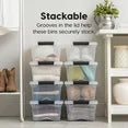 Clear Plastic Storage Bin with Lid and Secure Latching Buckles - 12.95qt