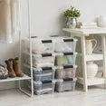 Clear Plastic Storage Bin with Lid and Secure Latching Buckles - 12.95qt