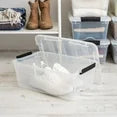 Clear Plastic Storage Bin with Lid and Secure Latching Buckles - 12.95qt