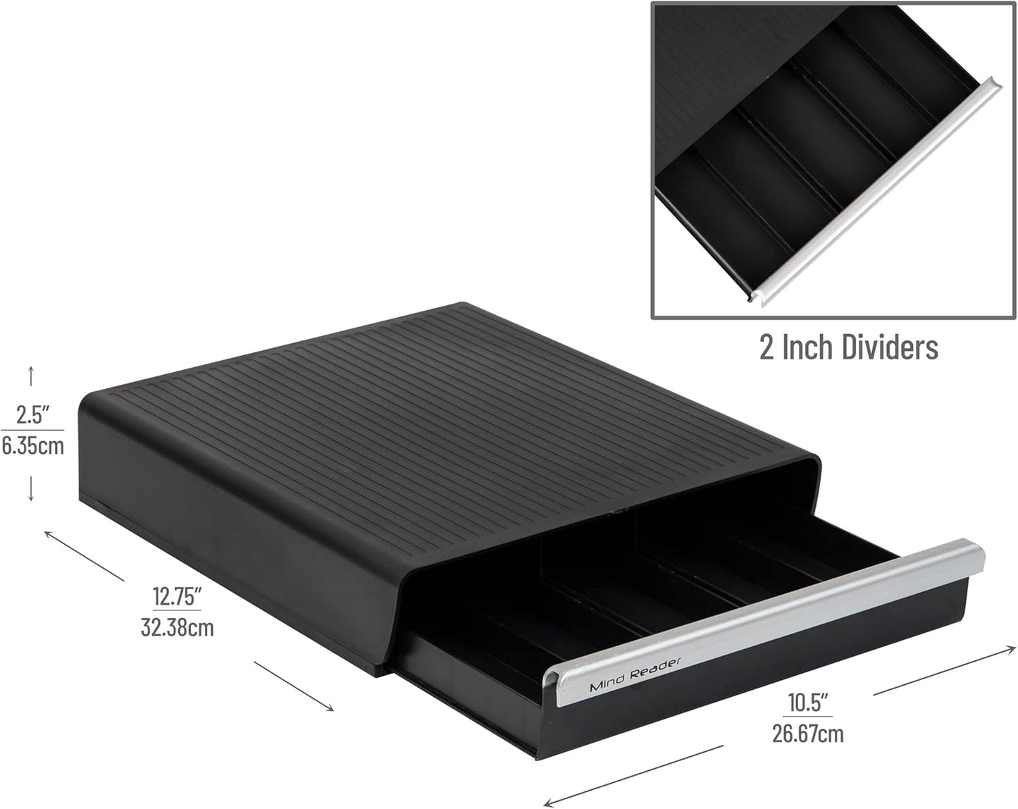 Mind Reader Single Serve Coffee Pod Drawer 30 Pod Capacity - Black