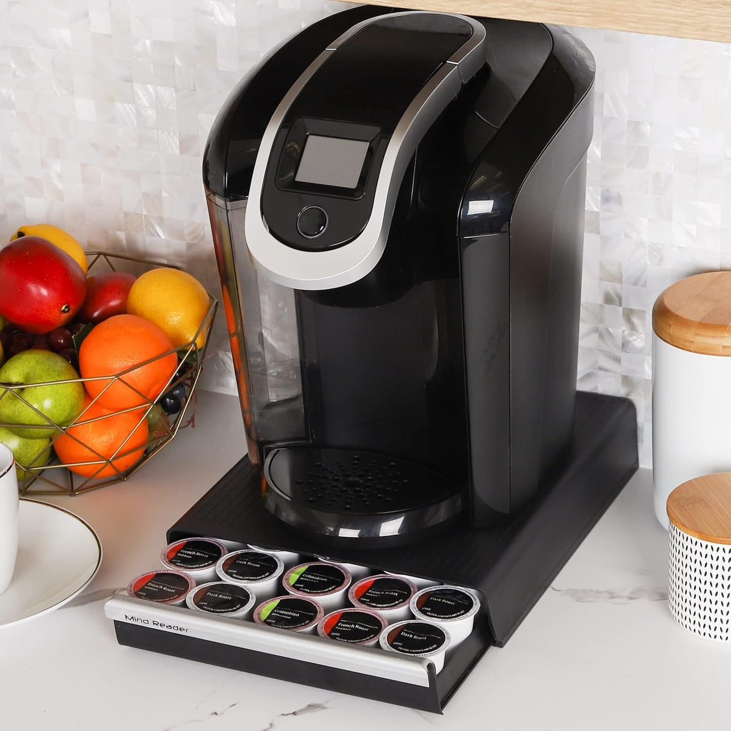 Mind Reader Single Serve Coffee Pod Drawer 30 Pod Capacity - Black